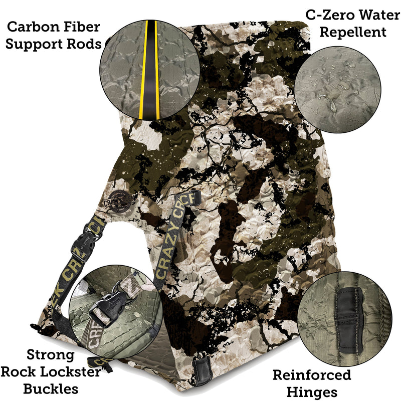 Load image into Gallery viewer, Crazy Creek King’s Camo XK7 HEX 2.0 LongBack Chair, extended camo chair for hiking and camping.