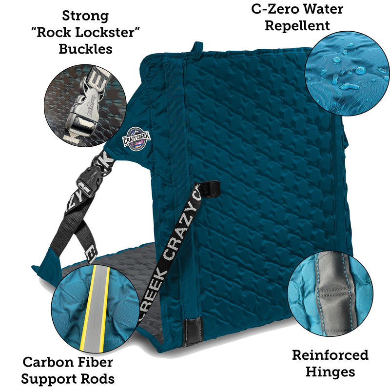 Load image into Gallery viewer, Aleutian hex Chair features - water repellent - stong buckles - Reinforced hinges - carbon fiber support rods