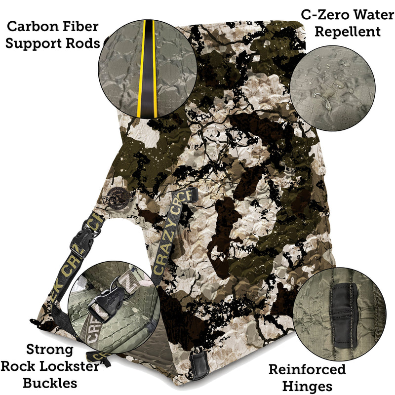 Load image into Gallery viewer, Crazy Creek King’s Camo XK7 HEX 2.0 LongBack Chair, extended camo chair for hiking and camping.
