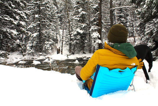 Crazy Creek AirCliner, lightweight chair for lakeside, trails, and campsites.