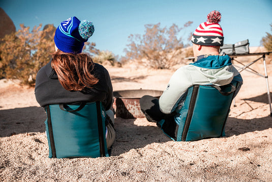 Crazy Creek The Chair, water-resistant construction, ideal for picnics and festivals.