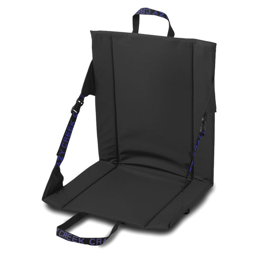 Crazy Creek LongBack Chair, weather-resistant and easy to carry for outdoor activities.