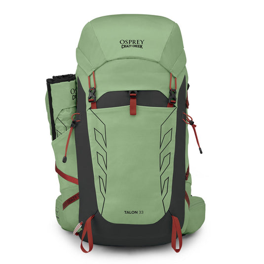 Talon 33 Hex Osprey and Crazy Creek Collab Backpack from Front on White